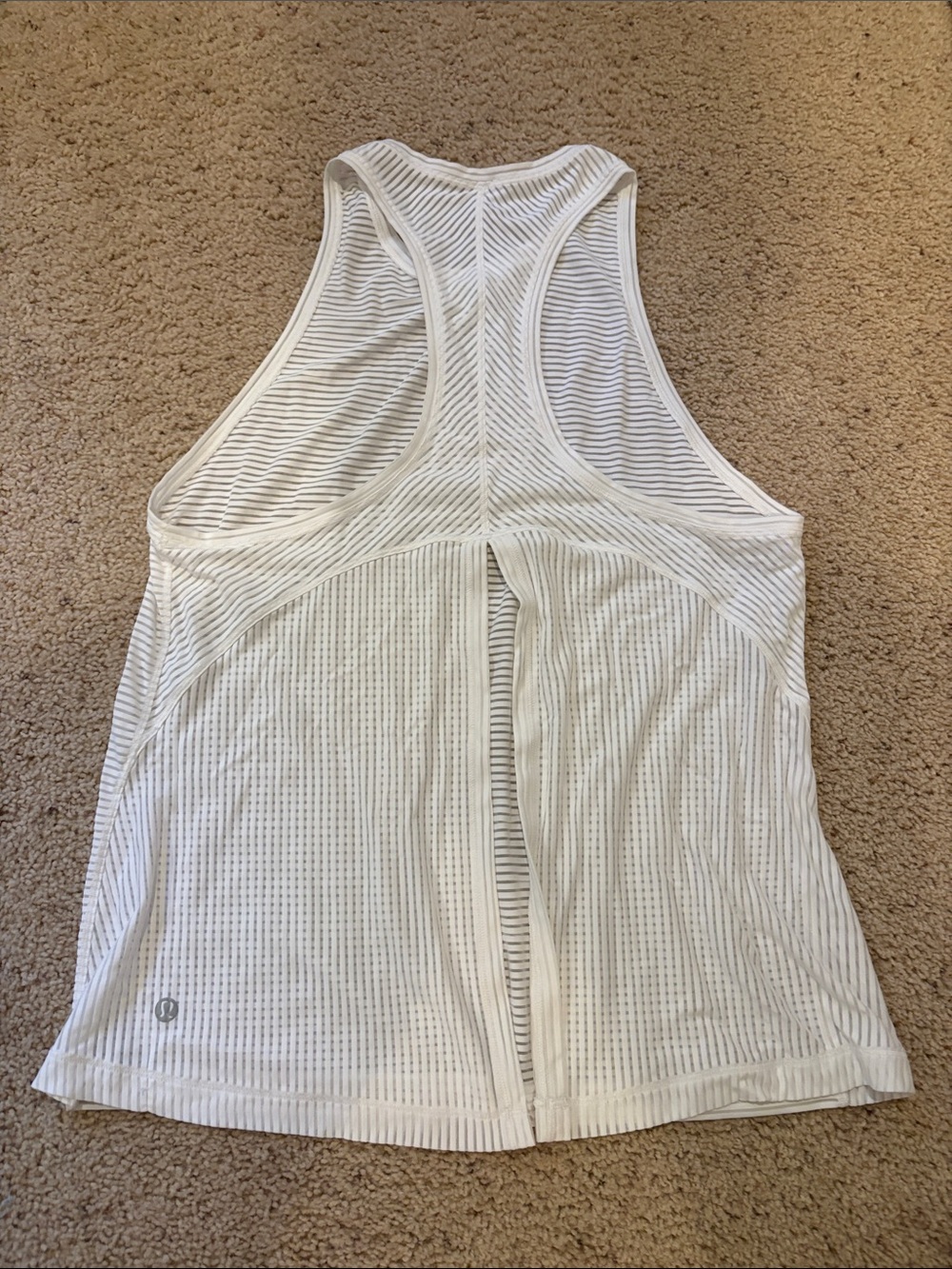 Lululemon athletica White Sheer Stripe Racerback Tank - Picture 2 of 5